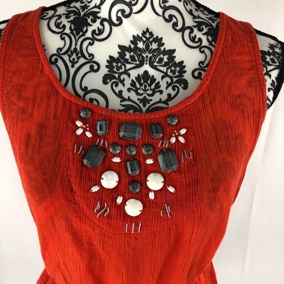 Anthro Edme & Esyllte Beaded Crepe Tunic Top - Picture 2 of 6